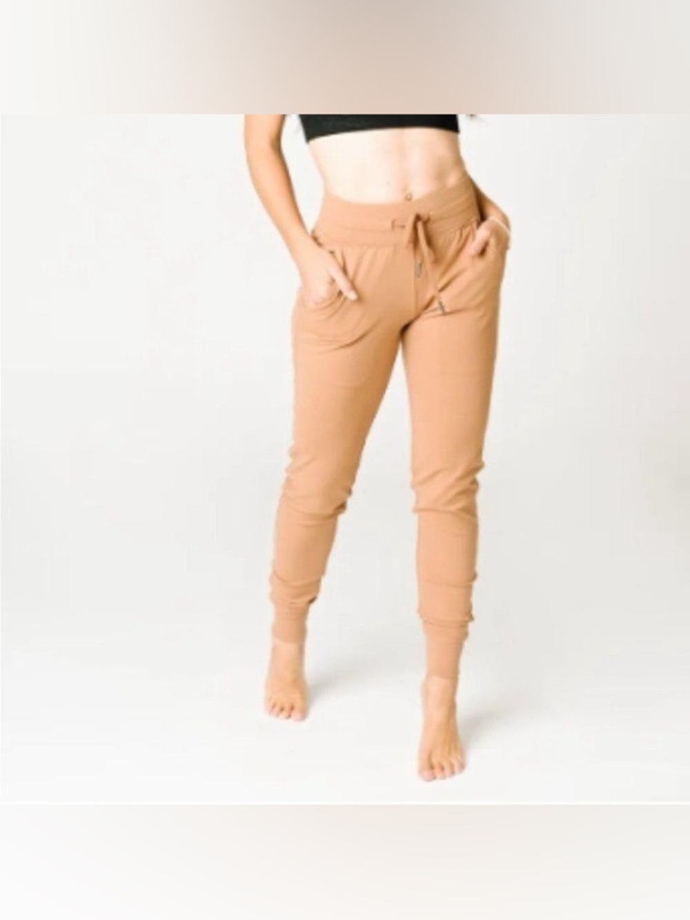 ZYIA Active Ascend Peach Pocket Joggers High Waist Soft Stretch Knit Cabincore S - Picture 2 of 14